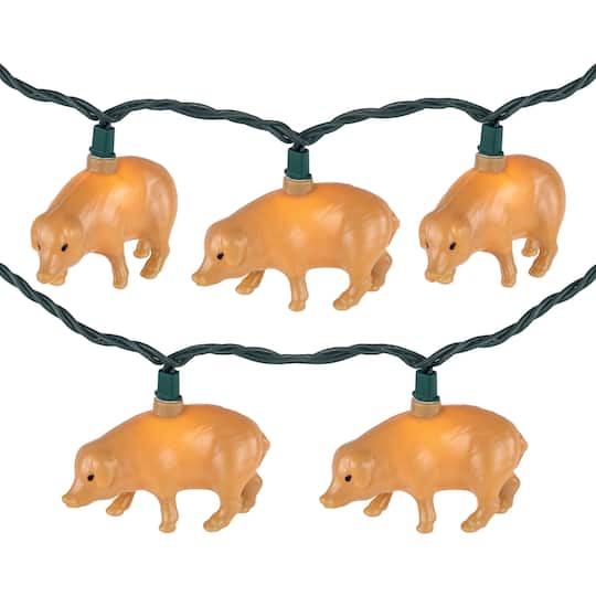 10ct. Pig Patio String Lights